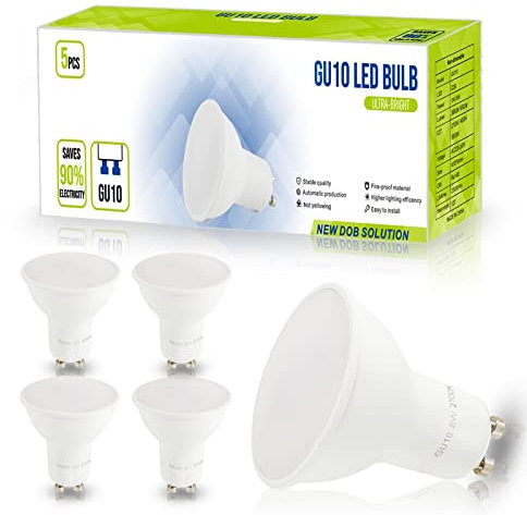 YUIIP Lampadina LED GU10 da 8W Faretto Spotlight, 650 Lumen, Equivalente Lampadina Alogena da 50W 60W 80W, Luce Bianco Caldo 2700K, Fascio Luminoso 100°, Nessun Sfarfallio Non Dimmerabile, Pacco da 5