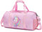 Einhorn Reisetasche Mädchen Kinder Sporttasche Trainingstasch Schwimmtasche Kinder Weekend Bag Tanztasche Gym Bag mit Schuhfach Rosa