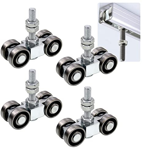 CNQLIS 4 Wheel Trolley Assembly Roller Trolley, Silent M10 Bolt and Nuts for Use with 1-5/8 Wide and All 1-5/8 or Taller Strut（4Pcs）