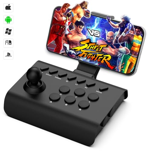 arVin Arcade Fight Stick Joystick Game Controller for iPhone iOS Android PC Fighting Stick for Nintendo Switch/PS3/PS4 Arcade Rocker Gamepad with Turbo & Marco for Emulators/Cloud/PS Remote Play/Steam