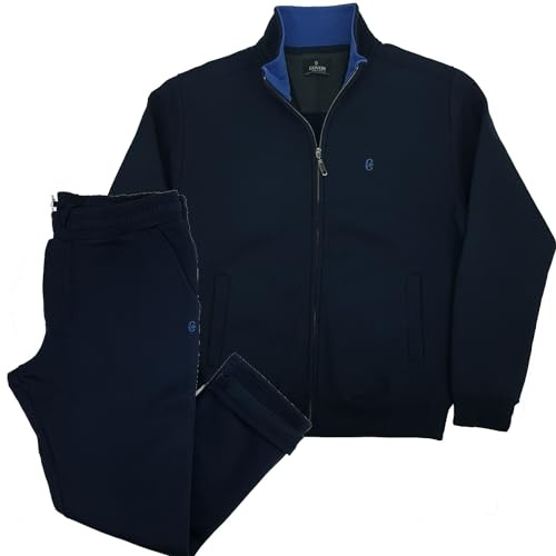 Coveri Tuta da Uomo Completa Felpata Zip Invernale Taglie Forti XXXL 4XL 5XL 6XL (IT, Testo, 5XL, Regular, Regular, Blu)