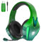 PHOINIKAS Wireless Gaming Headset, 2.4G Gaming Headset for PS4 PS5 PC, Over Ear Headphones with Detachable Mic, 7.1 Stereo Sound, 3.5mm Wired Headset for Xbox One/Phone - Dazzle Green