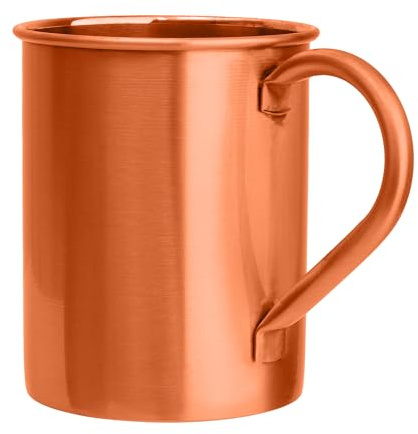BIFFELY Moscow Mule Copper Mugs (16oz) | Food Grade 100% Pure Copper Cups | Handcrafted w/Lacquered Hammered Finish, Smooth Rounded Lip, Ergonomic Handle (No Rivet) w/Solid Grip