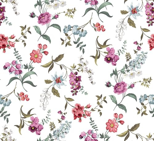 Mantel de hule liso de 1,4 m de diámetro, varios diseños, PVC, para jardín, cocina, longitud a elegir (sueño de flores, 140 cm x 180 cm)