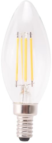 Ggnaxivs Dimmbare E12 4W COB Kerze Flamme Filament LED GlüHbirne Lampe 10 X 3,5 cm