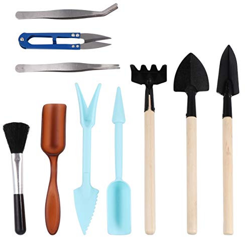 Mipcase Pale Da Giardino Per Piantare 10 Pezzi Mini Attrezzi Da Giardinaggio in Ferro E Plastica Facili Da Usare Per La Casa
