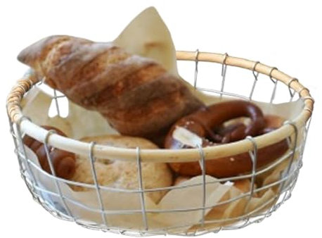 Huvqianu Cuenco de almacenamiento de verduras, soporte de metal para cesta de pan, cuenco de alambre con diseño abierto, soporte decorativo para verduras y aperitivos para comedor, cocina y sala de