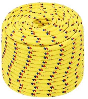 LAPOOH Corda Gialla 14 mm 25 m in Polipropilene,Corde,Fili e Catene,Cavi e funi,Corda Intrecciata,Cima per Ancoraggio e Ormeggio -152621
