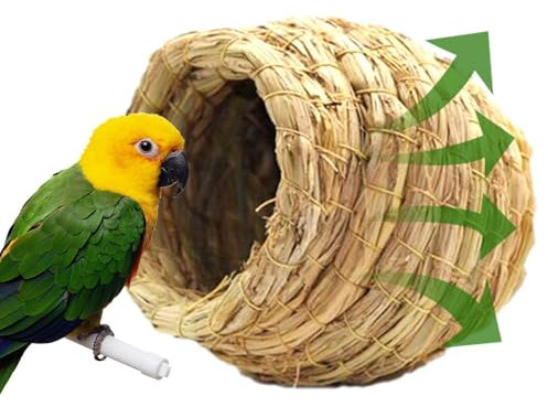 Nesting de Stroh – leichte Parkett-Box, atmungsaktiv, für Vögel, natürliche Fasern, Simulation von Birdhouse, Resting Showing Place for Birds, Handmaded Nest Paiw Bird