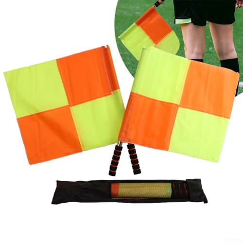 HOHOVYVY Referee Flags for Soccer Linesman Flags Set with Carrying Bag, Ideal for Game Officials
