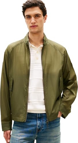Tommy Hilfiger Uomo Giacca da Mezza Stagione Extra Harrington con Zip, Verde (Dark Artichoke), XXL
