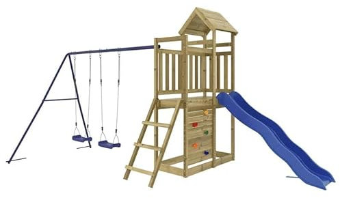 Torre da gioco in legno di pino impregnato – Giocattolo all'aperto durevole per bambini – Ideale per giardino e cortile – Promuove il gioco creativo