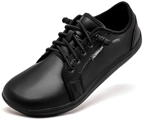 HOBIBEAR Barefoot Shoes Women Mens Slip on Minimalist Sneakers Zero Drop Sole Casual Shoes with Wide Toe Box Lightweight Comfortable All Black
