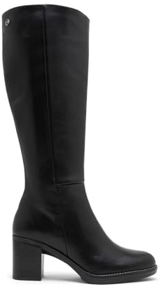 Porronet Botas De Piel De Tacón Negro Rita