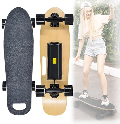 EpyGnom Longboard Eléctrico Todoterreno Patineta Eléctrica de Largo Alcance Adultos Adolescentes Principiantes Batería de 2000Mah Control Remoto 3 Velocidades Asa de Transporte Portátil