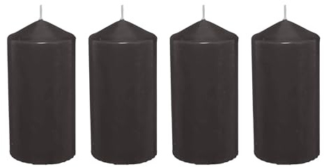 Set med 4 vaxljus i svart Ø5 x 10 cm och 25 timmar brinnande ljus