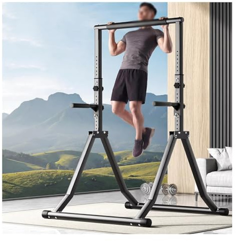 Estación De Dominadas Ajustable, Estación De Fondos, Equipo De Entrenamiento De Fuerza para Gimnasio En Casa, Diseño Triangular, Ideal para Exteriores En Casa.(B)