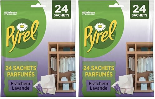 Pyrel Sachets Parfumes Fraicheur Lavande - avec Huile Essentielle De Lavandin (Lot de 2)