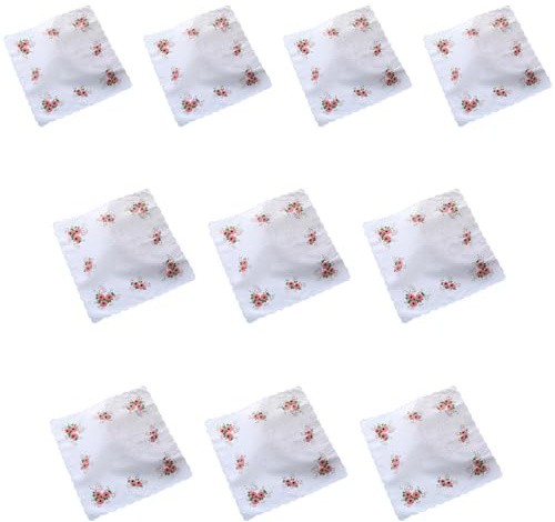 Nucelit 10 st kvinnor blommor näsdukar ficka näsdukar duk bandana bröllopsfest för flicka fyrkantig näsduk