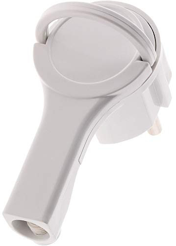 Zenitech - Enchufe Eléctrico Macho Ultraplano 2P+T 16A - Diseño Compacto, Anilla de Extracción - Compatible Cable HO5VV-F 3G1/3G1,5mm² - Potencia Máxima 3680W a 230V - Conforme a la Norma NF – Blanco