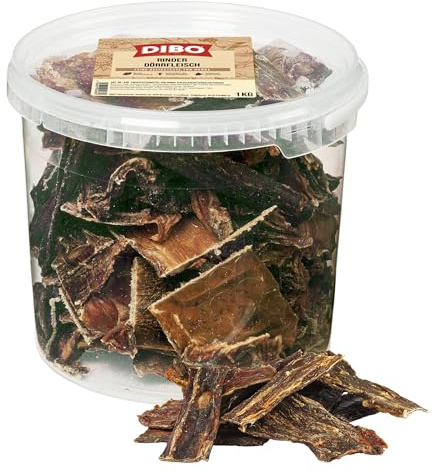 DIBO Carne essiccata (1 kg) il piccolo snack naturale o dolcetti per mezzo, cibo per cani, articoli da masticare di qualità senza prodotti chimici di DIBO