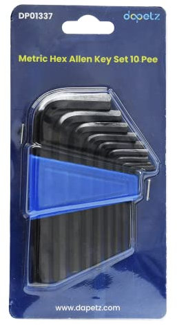 Dapetz ® 10PCS Metric Hex Allen Key Expert Set Allan Alan Alen 2mm - 10mm Hex Keys Set, High-Performance Tool Steel Comes with Handy Clip Case for Storage