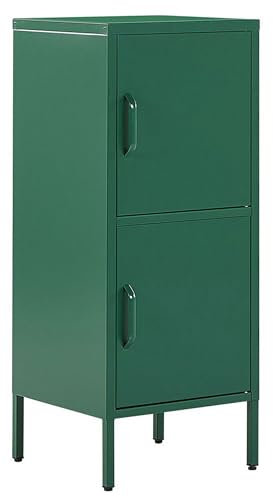 Aktenschrank mit 2 Türen 4 Ablagefächern Stahl grün Industrie Stil Huron
