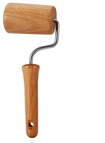 Lwuey Teigroller Holz, Klein Nudelholz Holzgriff Rollstab Buchenholz Teigausroller für Bäcker Fondant Pie Pizza Cookie Nicht Haftende Teigrolle Backwerkzeug für Kuchen Kekse Brotkruste Pasta(Style3)