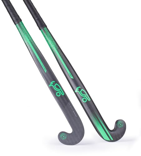 KOOKABURRA Cyber Mid Bow-Bastone da Hockey, Unisex, Nero/Verde, 37.5 Light