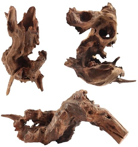LYPHARD AQUARIUMS Driftwood for Aquarium, 3 Pieces 6-10 Natural Small Drift Wood Fish Tank Assorted Branch Decorations Pieces for Reptile Hide