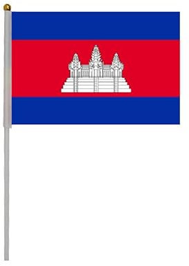Lot de 20 drapeaux de fête nationale du Cambodge, Cambodge Mini Drapeau portable, Drapeau Cambodge, Petit Drapeau Cambodge, Mini Drapeau Cambodge, drapeau Cambodge petit
