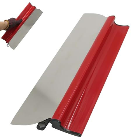 COZHYESS Espátula para estuco, espátula flexible de acero inoxidable, raspador de papel pintado, paleta para eliminar el exceso de pintura y alisar paredes (rojo, 400 mm)