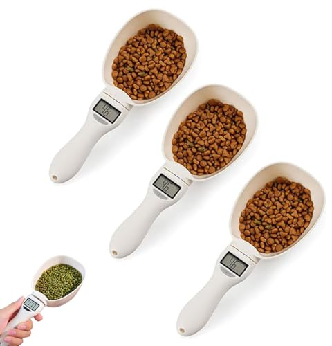 Food Measuring Scoop Scale, Polygons Measuring Spoon, Multi-Functional Spoon with Adjustable Scale, Digital Measurings Weighing Spoons Scales 800g /1g High Precision (3 Pack)