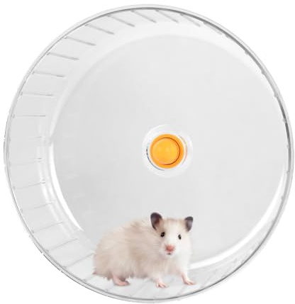 17 cm Rueda para Correr de Hámster, Rueda Hamster Silenciosa, Transparente Ruedas de Ejercicio para Mascotas, Ruedas Hamster Juguete para Gerbil Ratones Conejillo de Indias Pequeños Animales