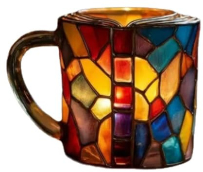 Gartenstadl handgjord 3D-läske-kopp, 2025 unik 3D-bokkopp glas, målade böcker kaffekopp, läslycka, stapelkopp, original bokmugg av målat glas (C)