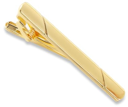 Tie Clip for Men, 2.32in Metal Business Tie, Men's Minimalist Tie Bar Necktie Pins, Tie Pin for Business Wedding Party Daily Life Valentine's Day (gold)