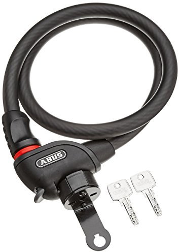 ABUS Kabelschloss Phantom 8940/85 + KF-Halter - Fahrradschloss aus 15 mm dickem Stahlkabel - ABUS-Sicherheitslevel 5-85 cm - Schwarz