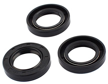 sourcingmap Oil Seal, TC 25mm x 40mm x 7mm Nitrile Rubber Cover Double Lip with Spring for Mechanical Motive Axle Shaft, Black Pack of 3
