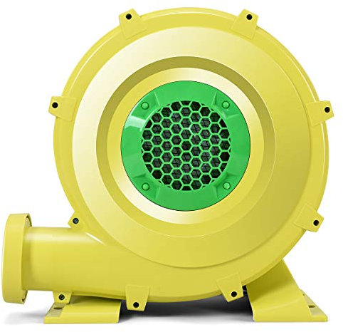 COSTWAY 450W Soplador de Aire para Castillo Hinchable, 220-240V Bomba de Bajo Ruido con 4 Estacas de Tierra y Cable de Alimentación, 1650 pa Ventilador Eléctrico Potente para Juguetes Inflables