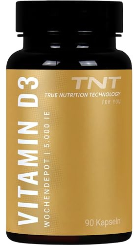 TNT Vitamin D3 Wochendepot 5000 I.E. - 90 Kapseln - 1 Kapsel pro Woche
