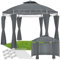 tectake® Pabellón Jardín Redondo, Cenador Impermeable con Paredes, Pérgola Plegable, Protección UV, Carpas para Exteriores, Cenadores para Jardin y Camping, Toldo Playa Grande - 350 cm Antracita