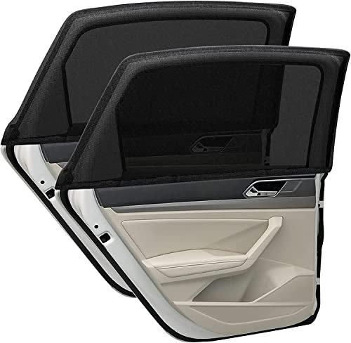 LSTRAGY Sonnenschutz Auto Baby, 2 Stück Universal Sonnenschutz Auto Netz mit UV Schutz/Blendschutz für Baby Kinder Erwachsene Haustiere, Autofenster Sonnenschutzrollos Heckscheibe