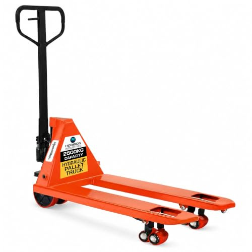 Horison Industries Pallet Trucks 2500 KG, 1540x550 mm Heavy Duty Manual Hydraulic Pump Trucks with 1150 mm Fork Lifting Trolley Jack with Guide Rollers, Pallet Wheel Trolley for Moving Heavy Items