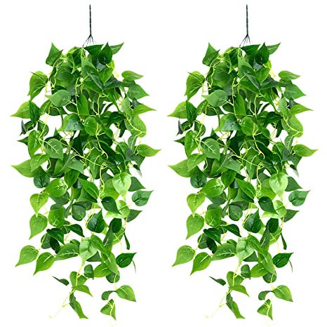 GIGIIS 2 Pièces de Plantes Artificielles 105cm Plantes Suspendues Artificielles Faux Lierre Artificielles Vertes Simulation de Plantes Suspendue Utilisées pour Mariage Jardin Balcon Intérieur Chambre