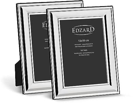 EDZARD 2er-Set Bilderrahmen Sunset (13x18 cm), edel versilbert, anlaufgeschützt, Fotorahmen
