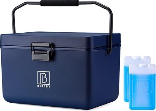 Brisby Kühlbox 12 Liter - Kühlbox ohne Strom, Blau, 40 Stunden kühl, Inklusive 2 große Kühlelemente 200ML, mit Schneidbrettern, vielseitige cool Box, 22 x 33 cm