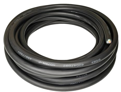 Heavy Duty Flexible Rubber Power Cable, 3 Core, 1.5mm² / 2.5mm², H07RN-F, Indoor/Outdoor Use - Various Lengths (3 Core, 1.5mm² (3G1.5), 10m)
