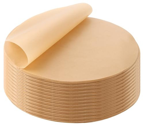 Carta da forno per friggitrice ad aria calda, 150 fogli, carta da forno rotonda, 30 cm, colore bianco, a tenuta stagna, antiaderente, per cucina, per esterni, friggitrice ad aria, forno, padella ecc