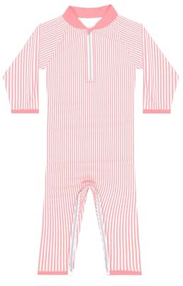 weVSwe Maillot de Bain Bébé Fille avec Fermeture éclair Maillot à Manches Longues Combinaison Anti UV Bébé Protection Solaire UPF 50+ 3 Ans