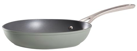 Laura Ashley 28cm Non Stick Frying Pan - Stylish BPA, PFOA-Free Forged Aluminium Frying Pan for Induction Hob - Easy to Wash & Oven Safe - Multi-Hob Compatible - 10 Years Guarantee - Sage Leaf